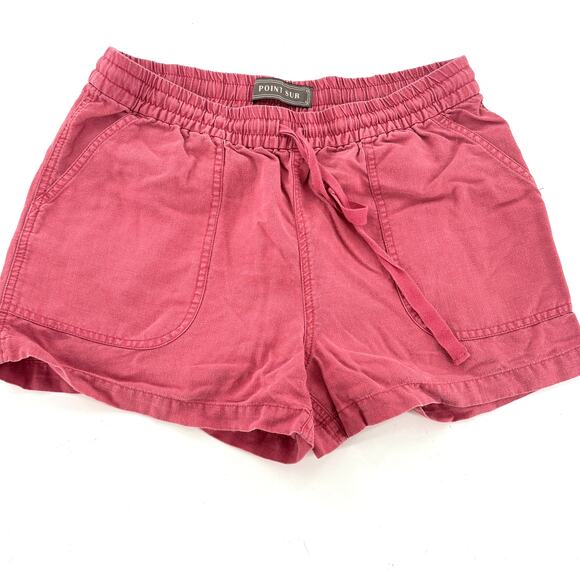 Point Sur Pants - J Crew x Point Sur Linen Shorts S 4 6 Pink Beach Travel Resort Lyocell